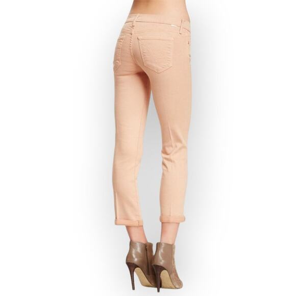 NWT Mother The Rascal Cuff Pop! Jeans SIZE 25 Just Peachy Pink Denim NEW - Picture 2 of 11
